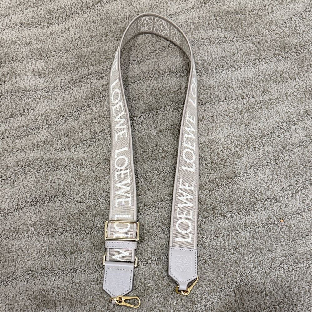 Loewe Tan and Cream Logo Strap